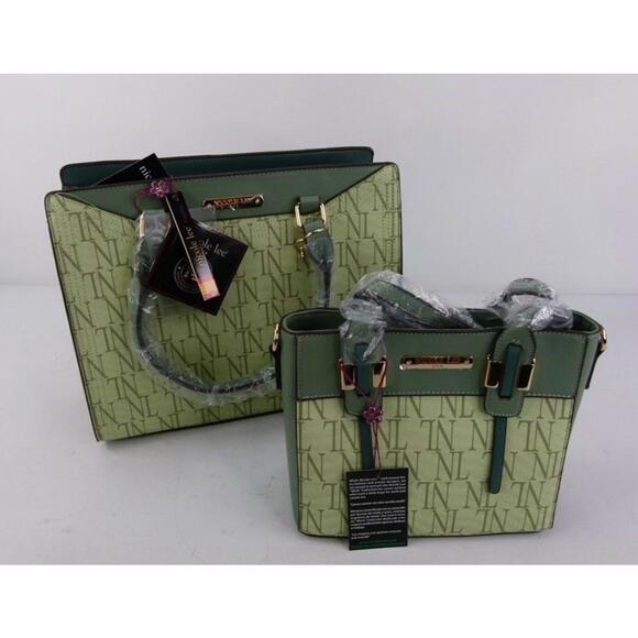 Nicole Lee Sage Green Shoulder Bag w/ Matching Wallet 13